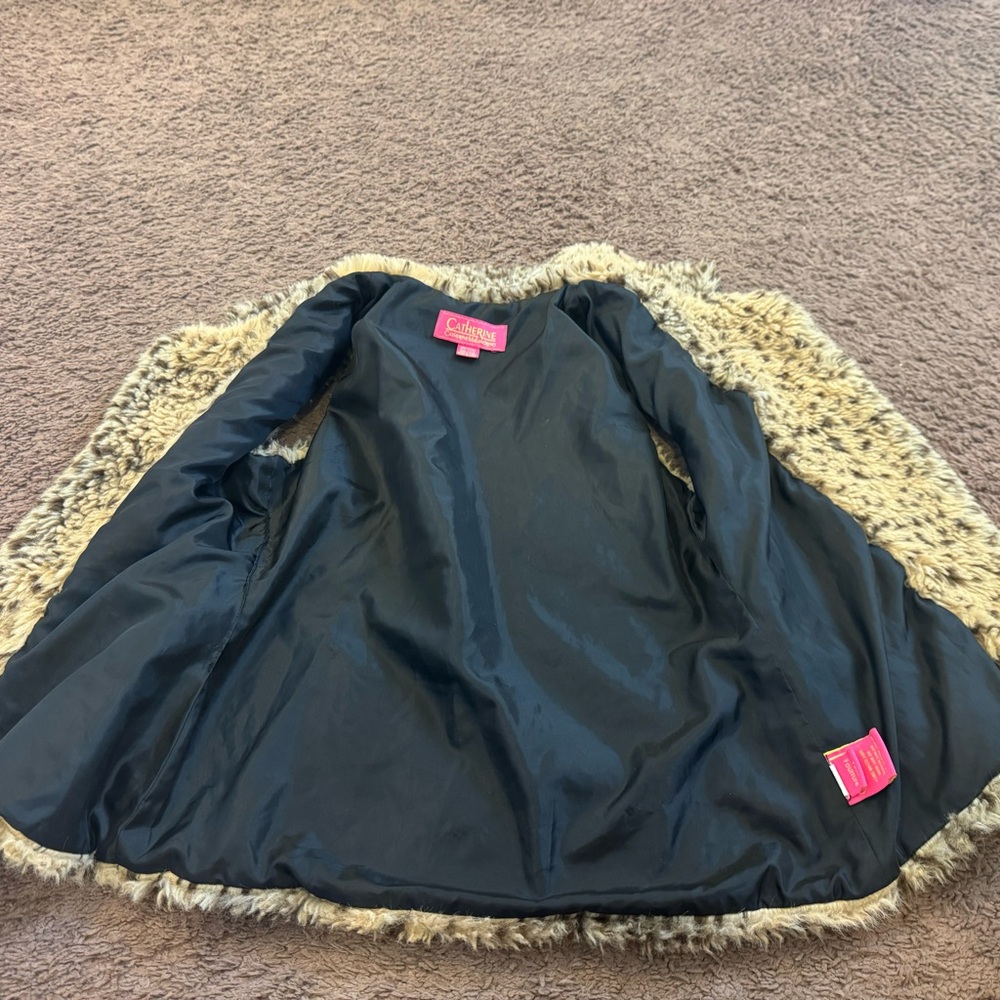 2 FOR $20 CATHERINE MALANDRINO Leopard Print Faux Fur Vest Girls M Women S $70 - Picture 9 of 9